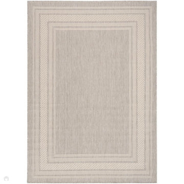 Horizon HOZ03 Modern Plain Border Durable Stain-Resistant Weatherproof Flatweave In-Outdoor Grey Rug-Nourison-Rug Love - The Most Loved Rug Store